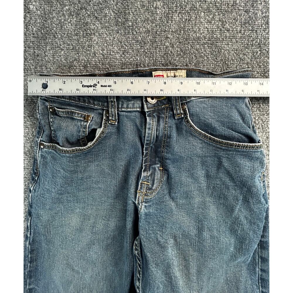 Wrangler Athletic Fit Jeans Men's 28x30 Dark Wash Stretch Straight Leg Denim - Picture 5 of 8